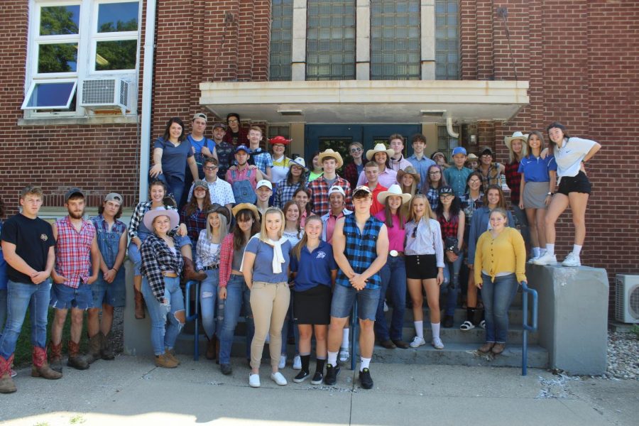 PHS students dress for Country vs. Country Club day on Monday.