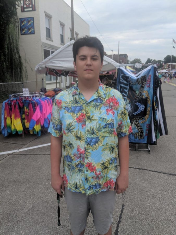 August Biernbaum enjoys the festivities at the annual Labor Day Street Fair.