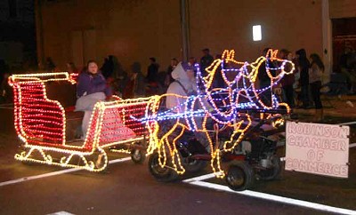 Lighted Christmas parade in Robinson Illinois