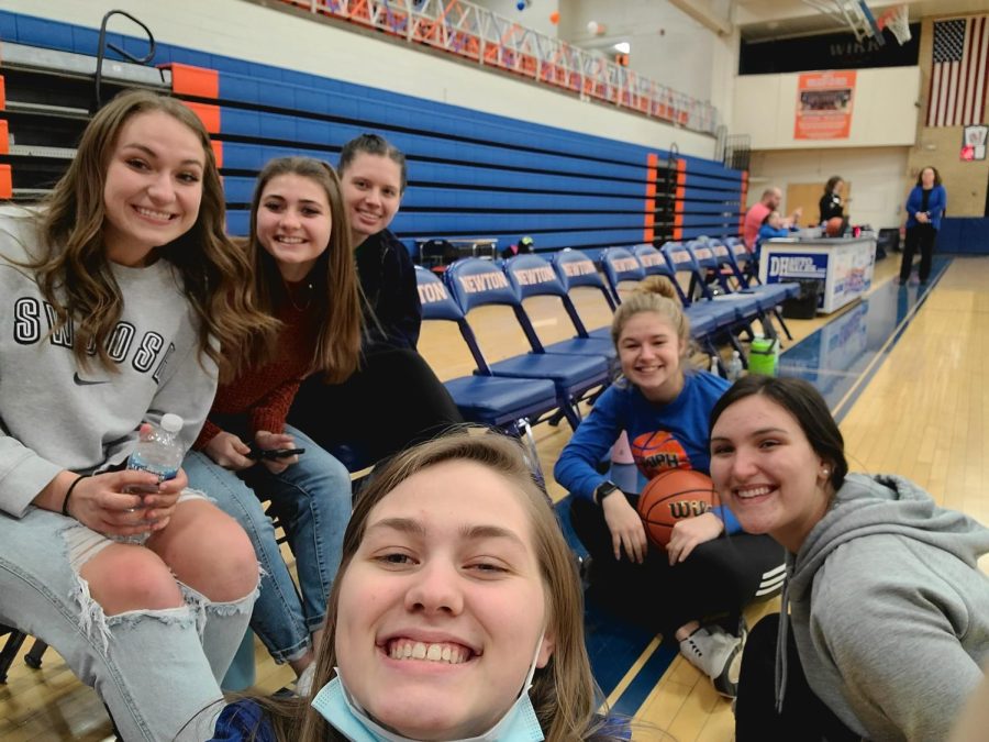 OPH girls waiting for the varsity game.
