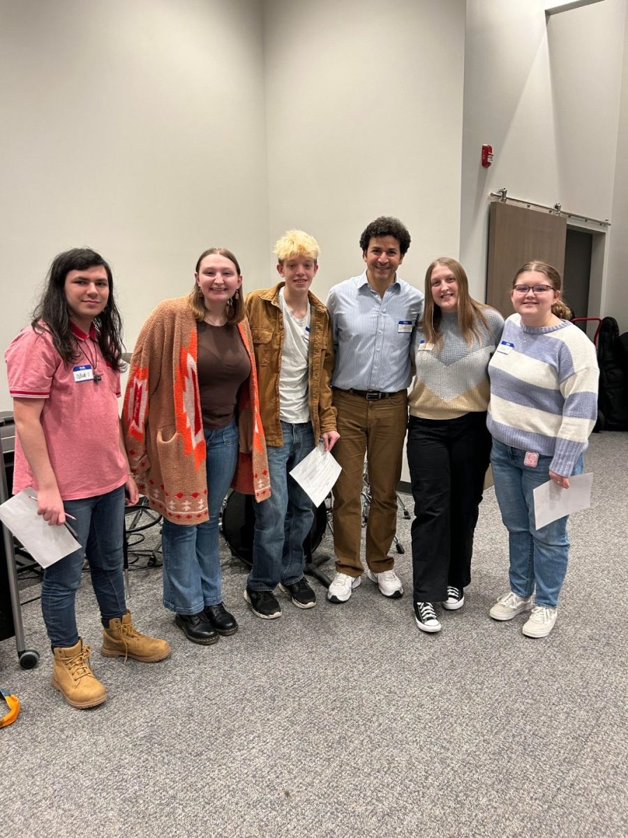 The PHS drama students with Julio at the master class