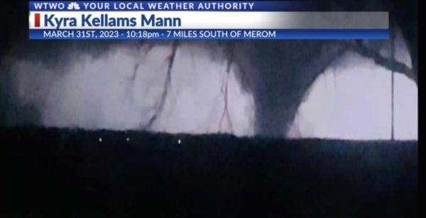 Picture of the tornado 7 miles south of Merom.