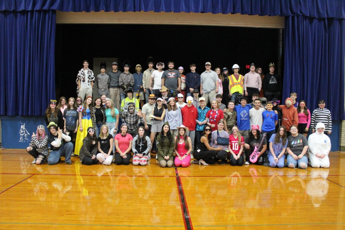 All of the students that dressed for Rhyme without Reason day.